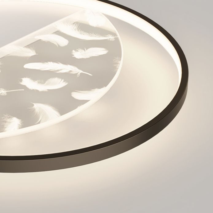 Montaje semi descarte de aluminio negro en moderno de techo de plumas de estilo conciso con sombra acrílica