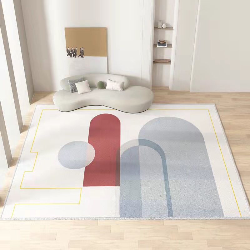 Blend Color Block Rug Indoor Rug Anti-Slip Washable Easy Care Area Carpet for Bedroom