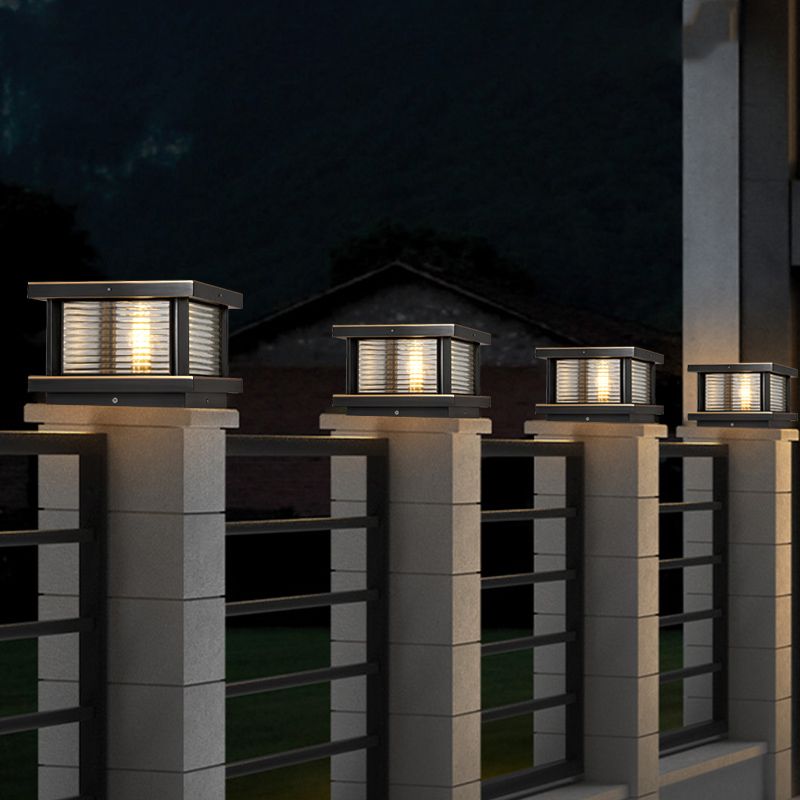 Modern Simple Outdoor Light Square Shape Copper Pillar Lamp for Outdoor
