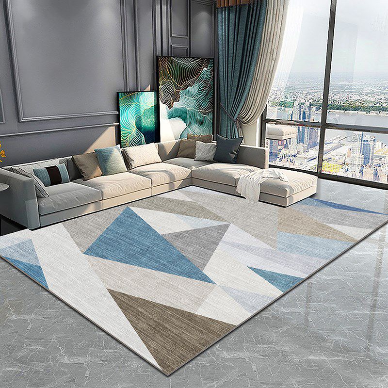 Simplicidad Patrón gráfico de la alfombra Alfombra de área de poliéster Alfombra de interior sin deslizamiento para sala de estar para sala de estar
