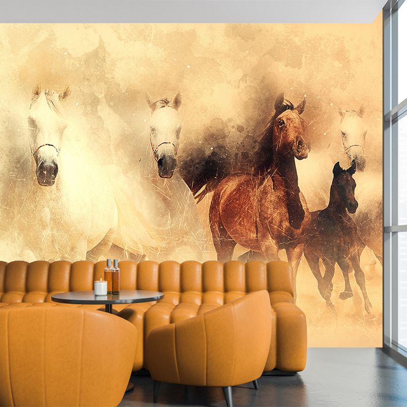 Huge Horse Murals Moisture Resistant Contemporary Hallway Wall Decoration