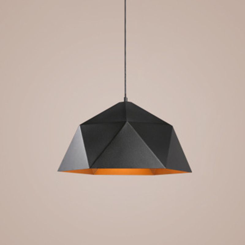 Multilateral Diamond Metal Suspended Light Contemporary Simplicity 1-Light Pendant for Bedroom