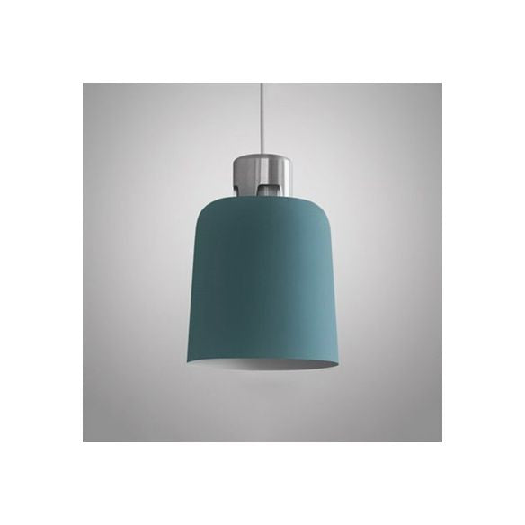 Tombra de cubo de metal Luz colgante de luz individual iluminación colgante nórdica en azul/verde/rosa para restaurante de restaurantes comedor