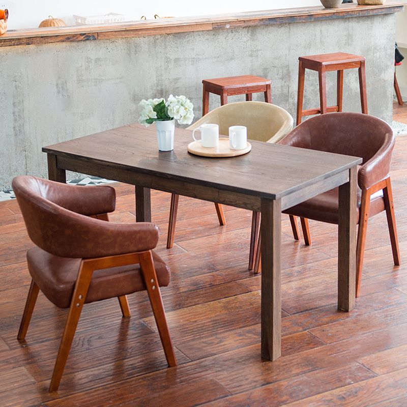 Sillón de comedor moderno tapizado con patas de madera (juego de 2)