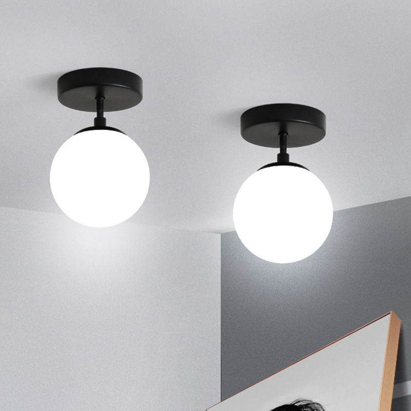 Modern Minimalist Round Glass Lamp Flush Mount Light Fixtures for Corridor Balcony