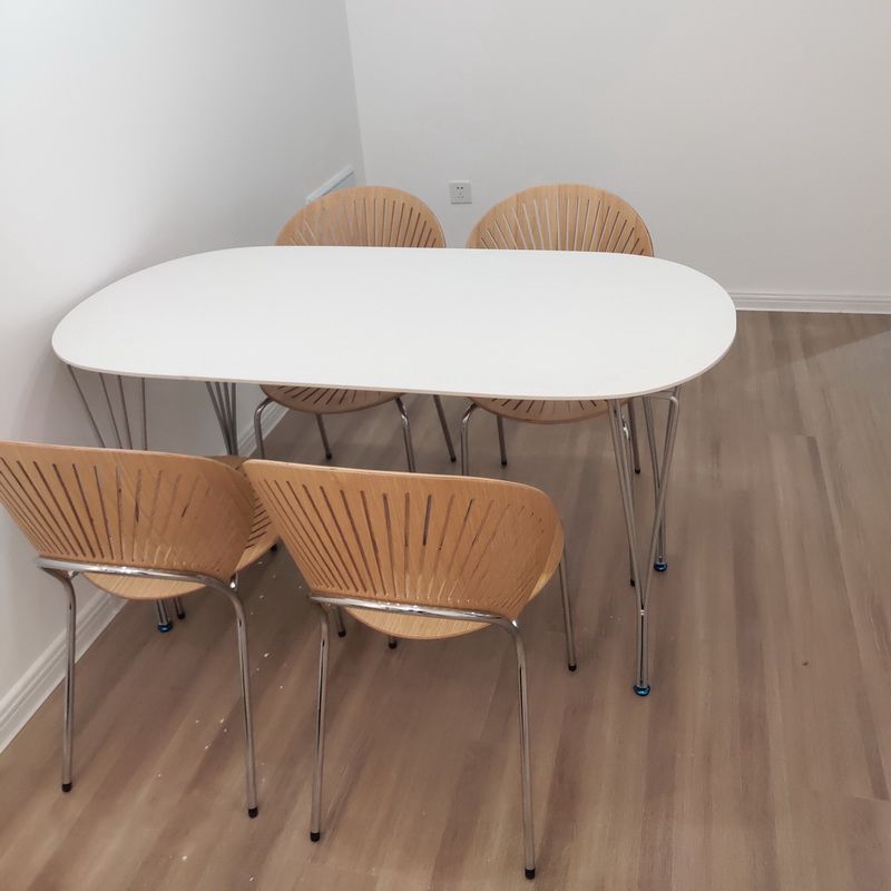 Metal Modern Oval Dining Table Sintered Stone Dining Table with 4 Legs