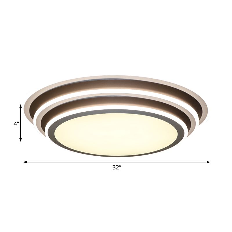 Multi-Layer Bedroom Flushmount Lighting Acrylic 19.5"/32" Wide Simple LED Flush Ceiling Light in Warm/White Light