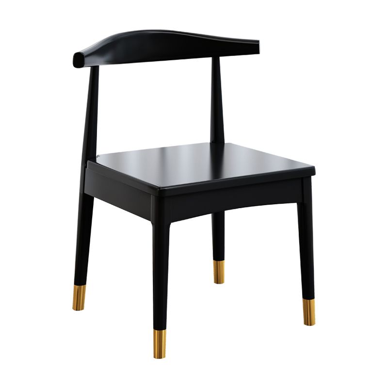 Chaise d'appoint scandinave à dossier ouvert, chaise de salle à manger rembourrée en bois