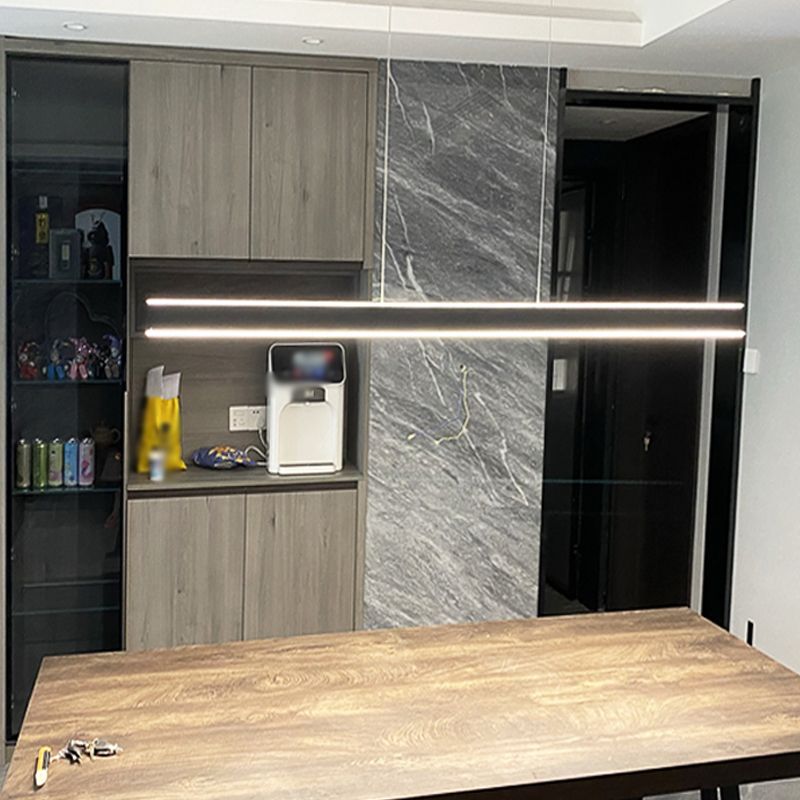 Rechteck Island Leuchte Einfache LED -Restaurant Hängende Lampe mit Acrylschatten