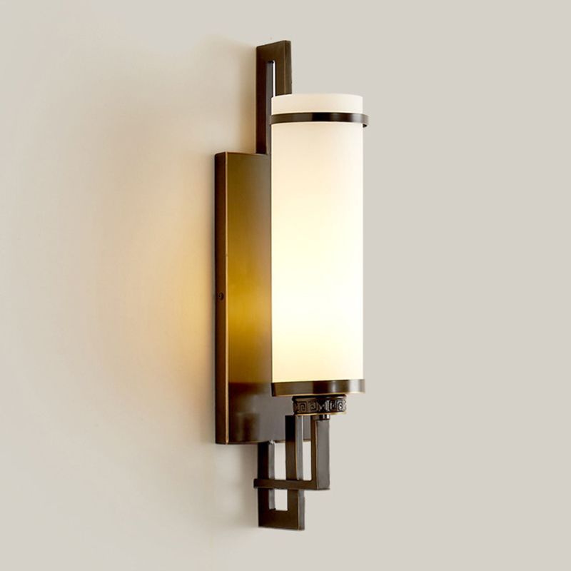 Cylinder Wall Lighting Modern Glass 1 Light Wall Sconces for Living Room