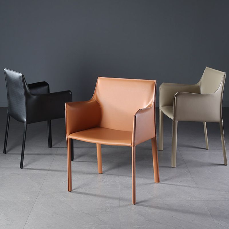 Contemporary Dining Arm Chair Faux Leather Home Dining Side Chair