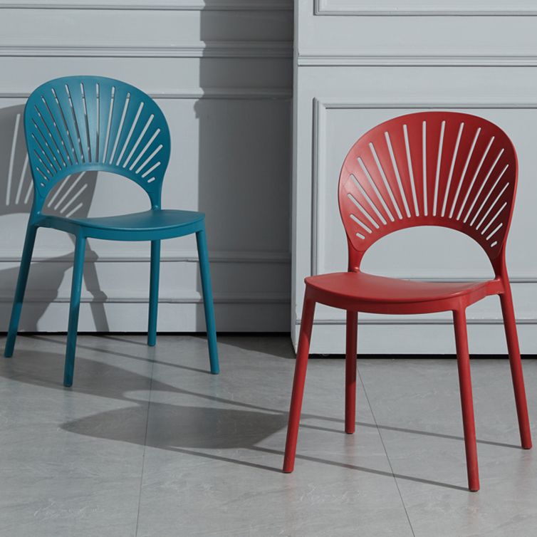 Scandinavian Plastic Armless Dining Chairs Indoor Stackable Side Chairs
