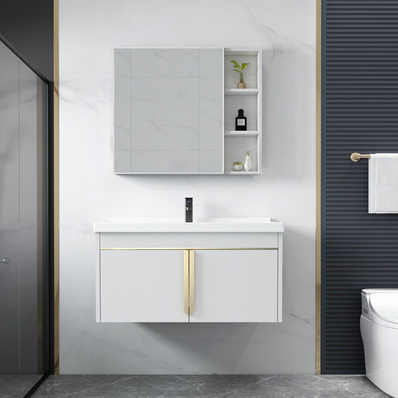 Contemporary Wall Mount Bath Vanity Mirror Cabinet Vanity Cabinet with Storage Shelving