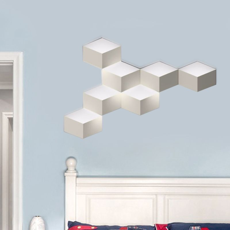 White Geometric Design Wall Light Fixture Nordic Style LED Metal Wall Lamp for Living Room
