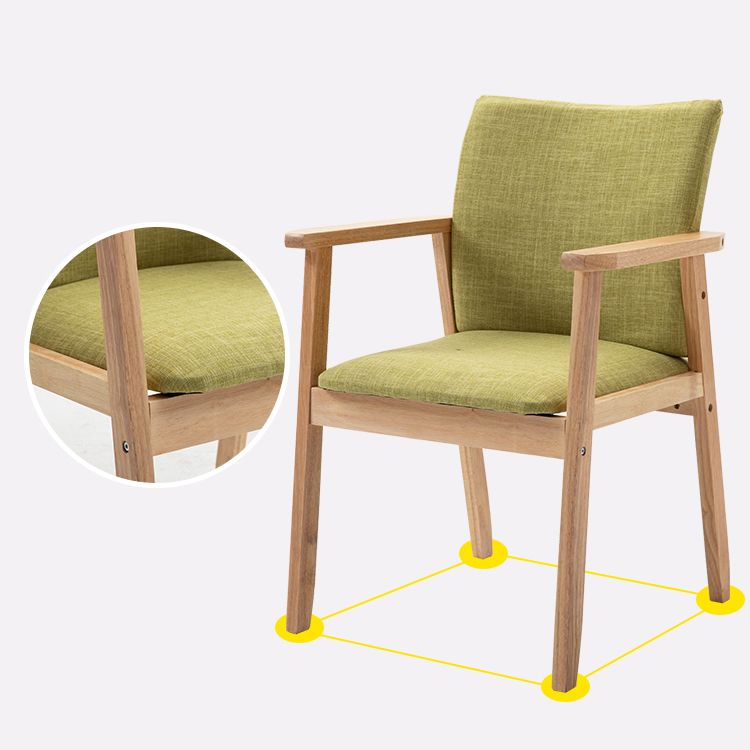 Contemporary Style Solid Wood Open Back Arm Chair Kitchen Dining Room Chairs
