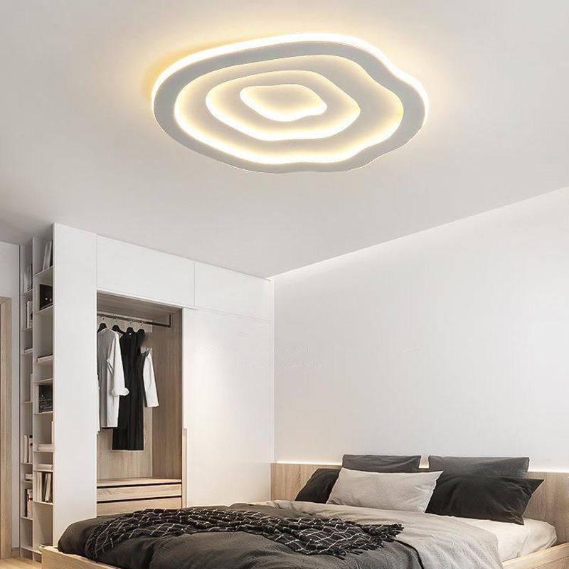 Single Modern White Flush Mount Lighting LED Acrylic Ceiling Light for Bedroom