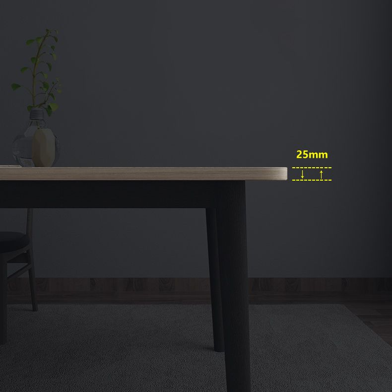 Set da pranzo in legno massiccio tradizionale con tavolo fisso e base a 4 gambe