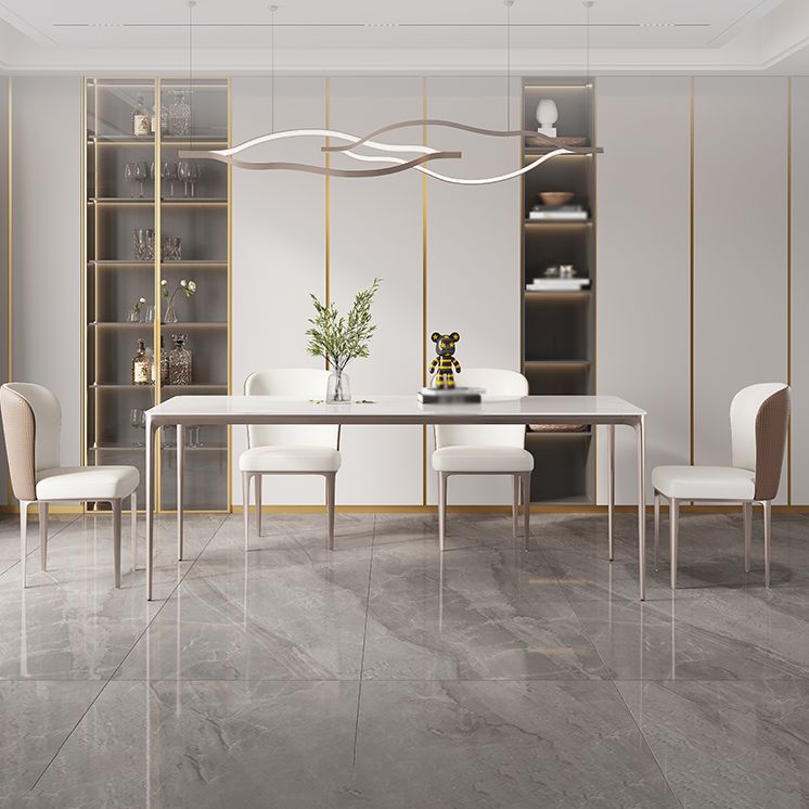 Nordic Sintered Stone Top Dining Set Rectangle 1/4/5/6 Pieces Dining Table with Chairs
