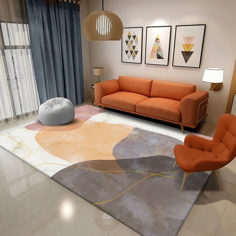 Tapis nordique noir en Polyester, bloc de couleur, avec envers antidérapant, pour la décoration de la maison