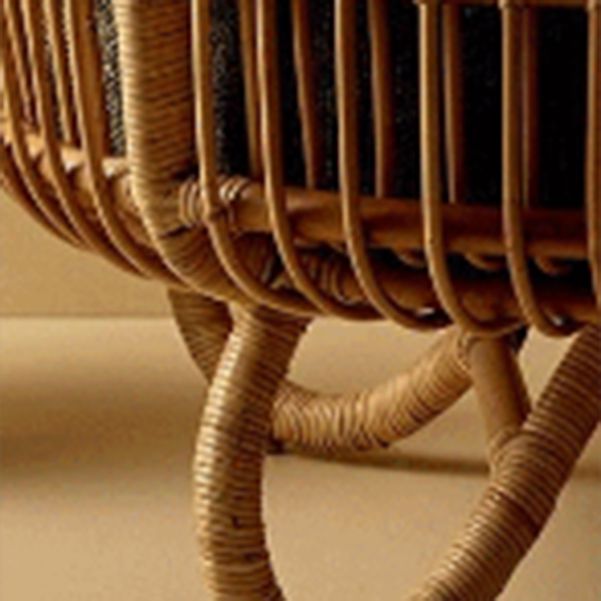 Tropical Rattan Patio Sofa Rust Resistant Outdoor Patio Sofa with Cushion