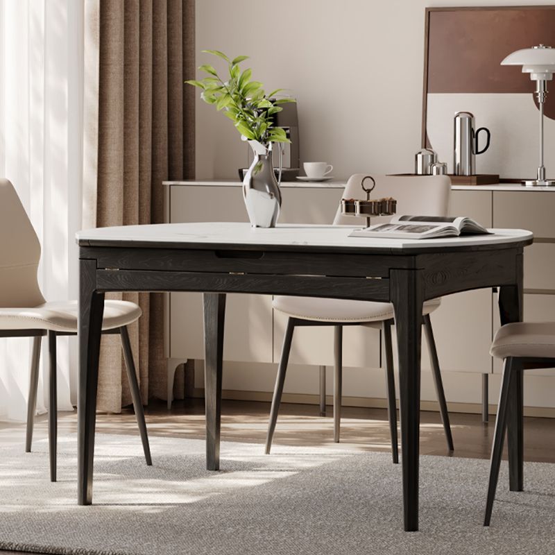 Contemporary Style 1/5 Piece Stone Round Dining Set for Kitchen