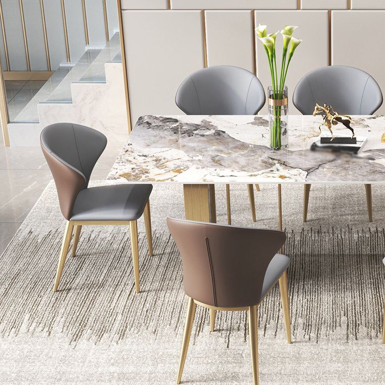 Luxury Sintered Stone Dining Set Rectangle 1/3/4/5/6/7/9 Pieces Dining Table with Chairs