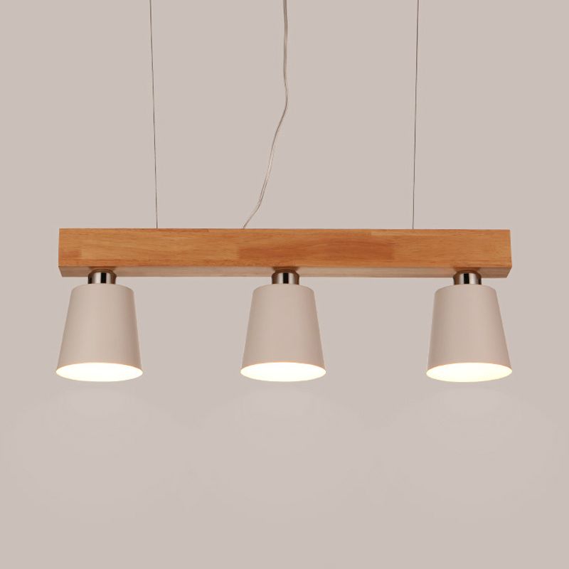 Sombra cónica de la isla de la isla Nordic Metal 3 luces Lámpara de techo de comedor Lámpara