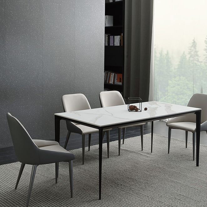 Chaise de salle à manger en métal de style contemporain, chaises latérales à bras Parsons pour cuisine