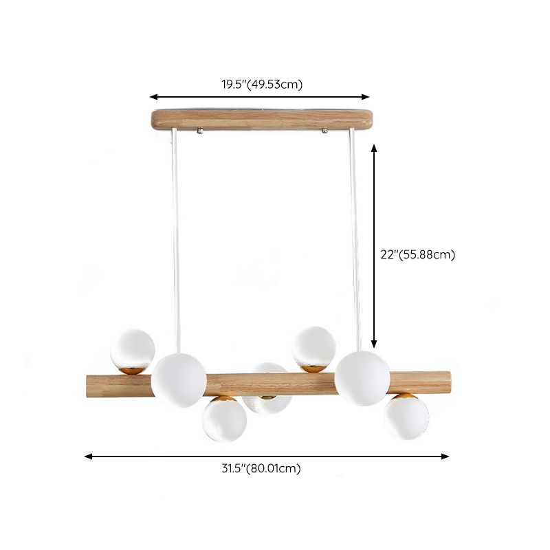 Modern Style Ball Shade Island Pendants Glass Pendant Lights for Dining Room