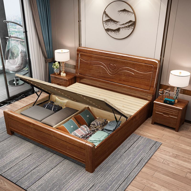 Brone Bed Panel Rectangular with Headboard Walnut Standard Bed