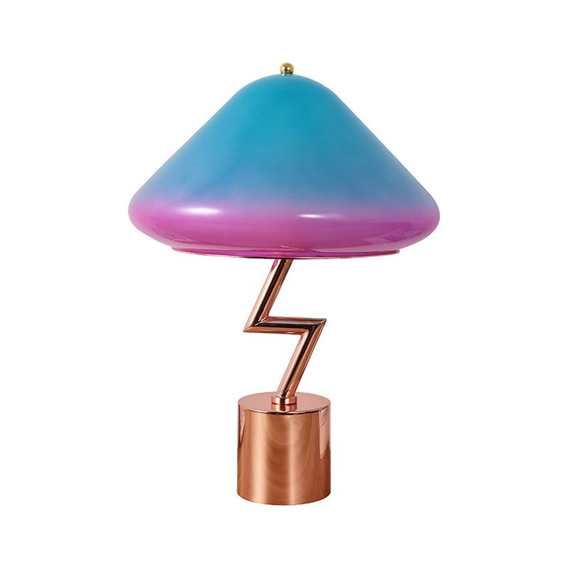 Lampe de tâche des champignons moderniste rose et verre bleu 1 bulbe salon lecture livre Light