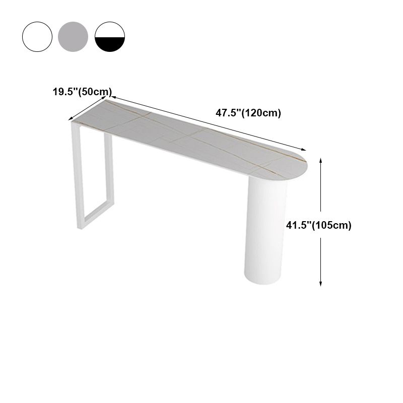 Cafe and Break-room Bistro Accent Dining Table Modern Stone Double Pedestal Counter Table