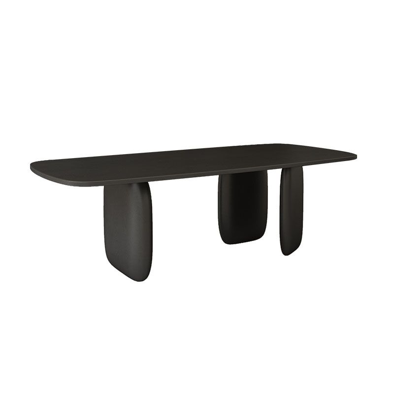 Modern Solid Wood Table for Restaurant Rectangle Dining Table with 3 Legs