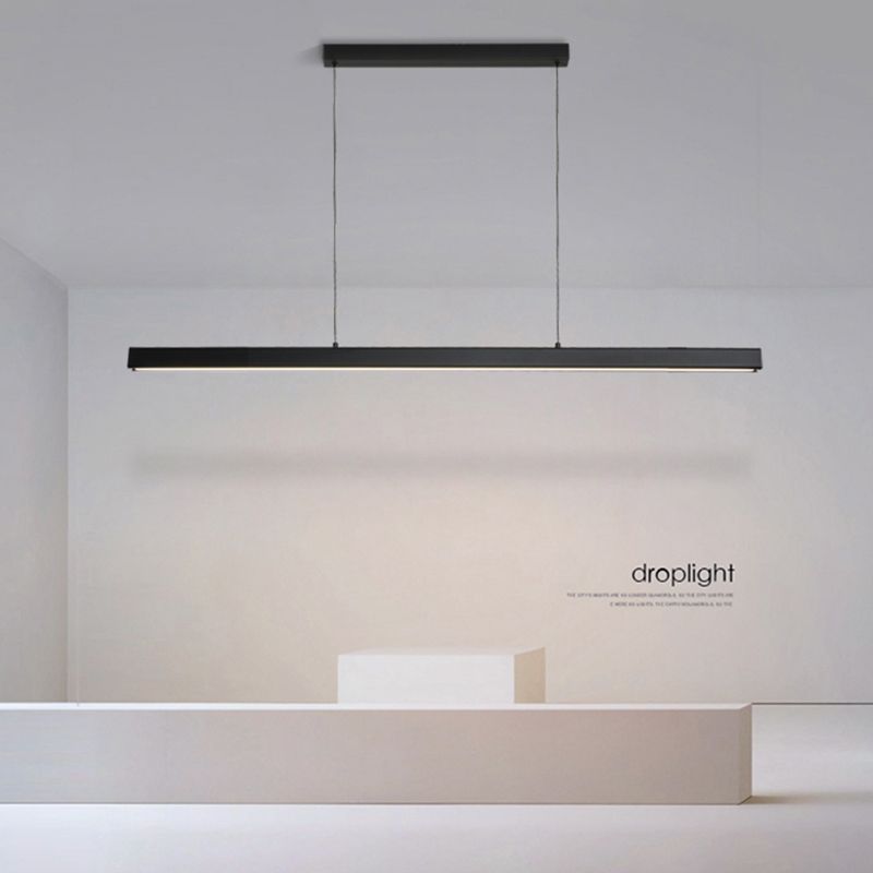 Metal 1-Light Contemporary Pendant Lights Linear Pendant Light Fixture with Acrylic Shade
