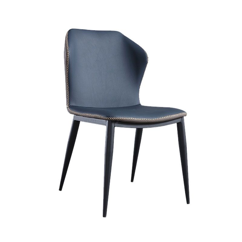 Industrial Wingback Armless Dining Chair Faux Leather Dining Chair for Kitchen