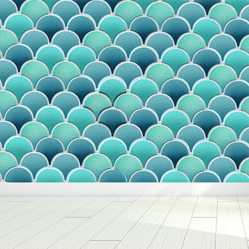 Fishscale Wall Covering Mural Modern Waterproofing Living Room Wall Decor, Custom Size
