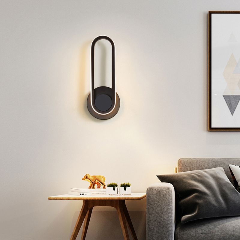 Acrylic Oval LED Wall Sconce in Modern Concise Style Aluminium Rotatable Wall Lamp for Bedroom