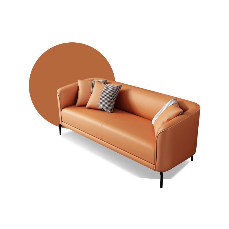 25.59" D x 25.59" H Faux Leather Sofa Tuxedo Arm Tight Back Sofa