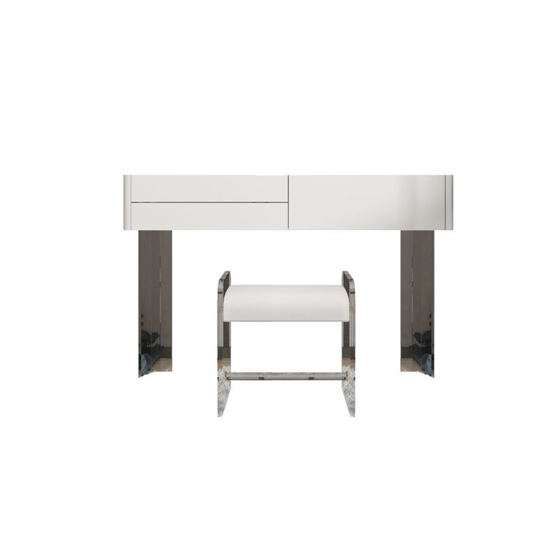 Contemporary Makeup Vanity Desk Slate Top Vanity Dressing Table Set