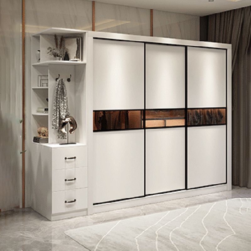 Contemporary Wardrobe Armoire Wooden Wardrobe Cabinet with Shelves