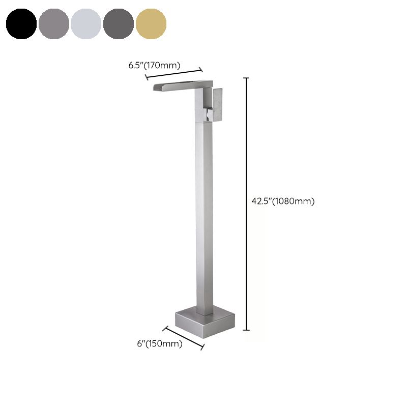 Floor Mounted Metal Freestanding Tub Filler One Handle Freestanding Bathtub Faucet