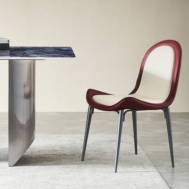 Simplicity Style Rectangle Stone Fixed Dinner Table with Double Pedestal