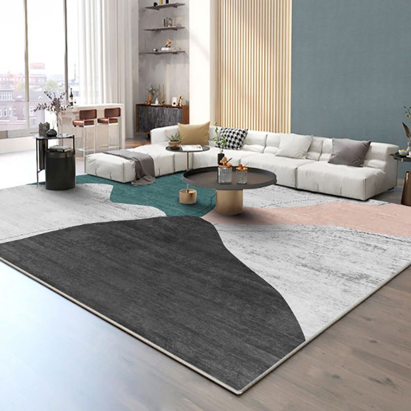 Creative Geometry Print Area Rug Polyester Indoor Carpet Pet Friendly Rug for Home Decoration