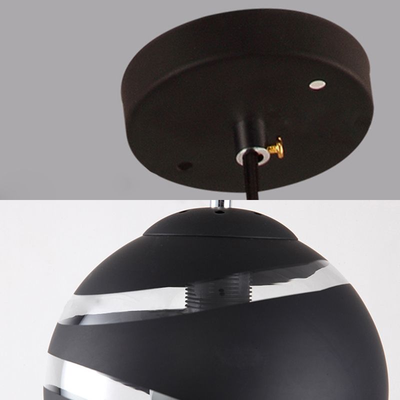 Orbit Shade HABELAMPE Lampe zeitgenössischer Stil Schwarz/Weiß Handgeblasenes Glas 1 Leichter Esszimmer Anhänger Licht
