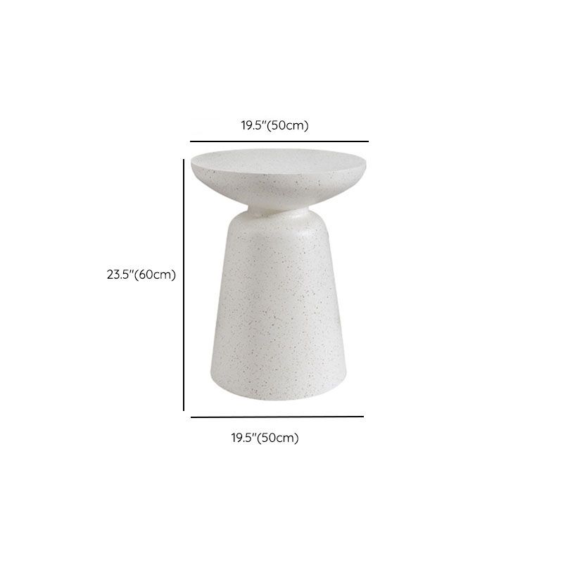 Round White Metal Coffee Table Pedestal 1 Single Cocktail Table