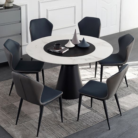 Juego de comedor de forma redonda de estilo moderno muebles de mesa de comedor de piedra sinterizada para restaurante
