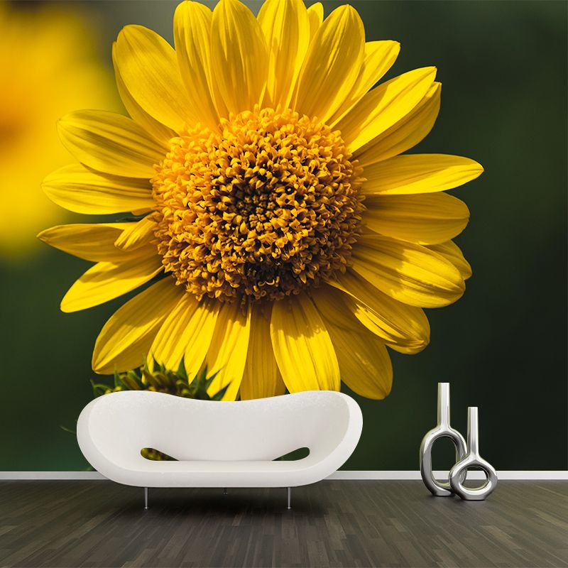 Customized Sunflower Mural Wall Covering Eco-friendly Wallpaper for Bedroom