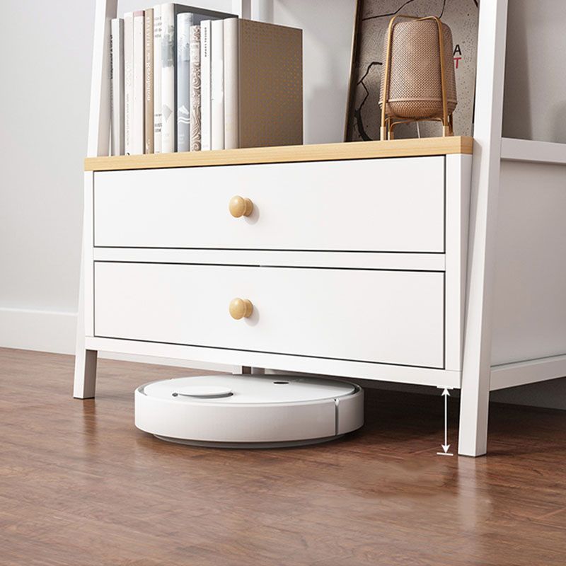 12" W Metal Frame Bookshelf Modern Open Storage Ladder Bookcase