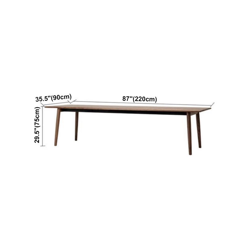 Rectangle Modern Dining Table Solid Wood Fixed Table for Restaurant