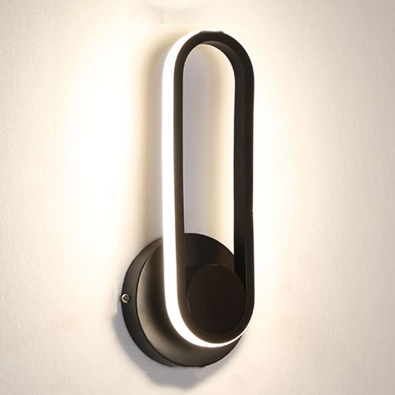 Modern Style Oval Wall Light Sconces Metal 1 Light Wall Lighting